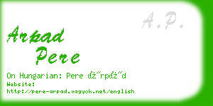 arpad pere business card